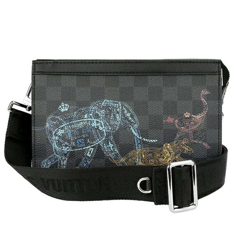 Louis Vuitton Gaston Wearable Wallet Limited Edition Wild Animals Graphite Black